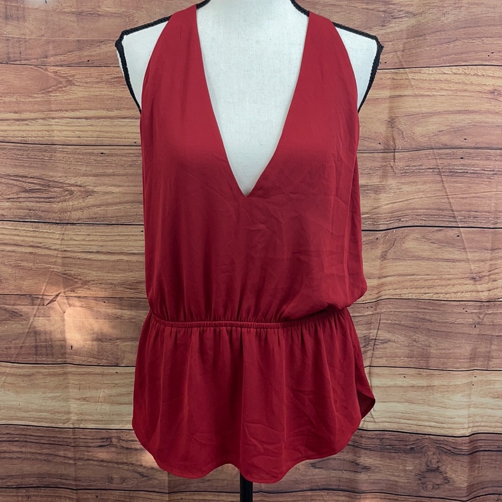 Express Rust colored peplum top